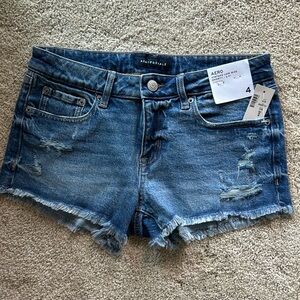 Low rise jean shorts